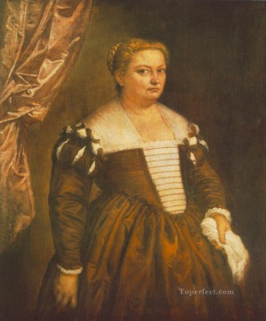 Retrato de una mujer veneciana Renacimiento Paolo Veronese Pinturas al óleo